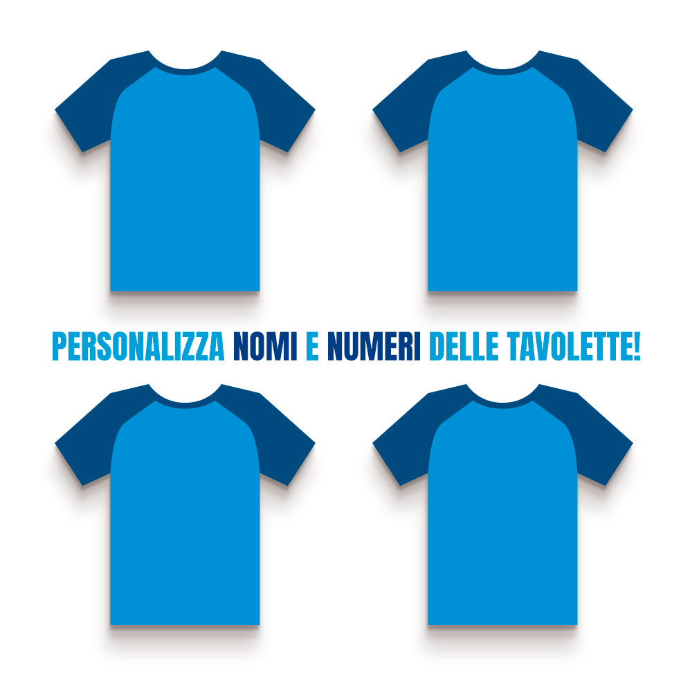 Tavoletta in legno - Set Famiglia 4 pz. T-Shirt Napoli Personalizzabile