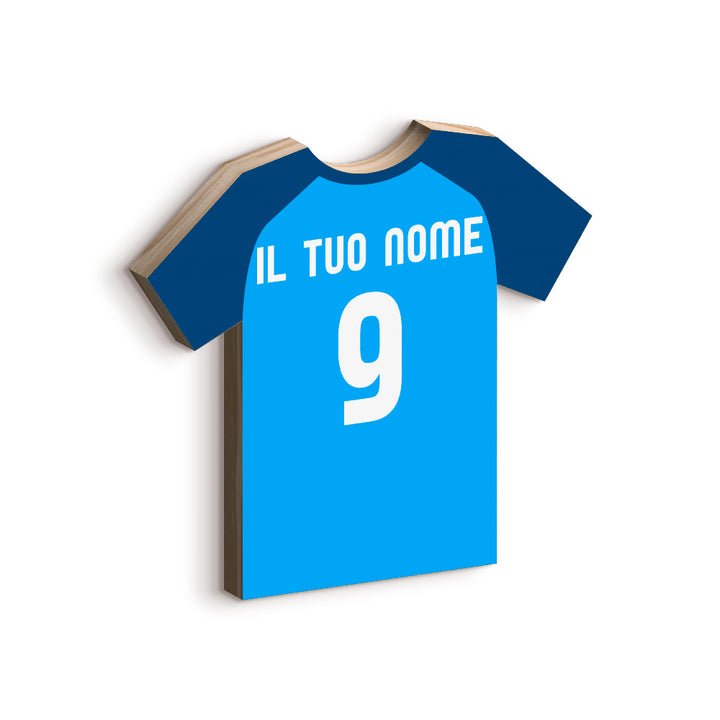 Tavoletta in legno - Set Famiglia 4 pz. T-Shirt Napoli Personalizzabile