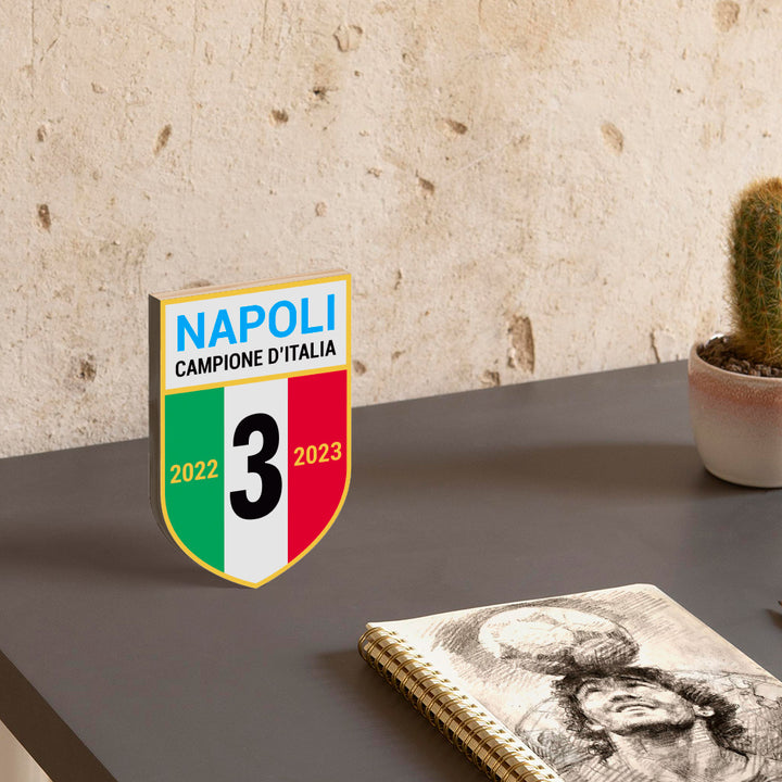 Tavoletta in legno - Targa Scudetto Napoli 22-23