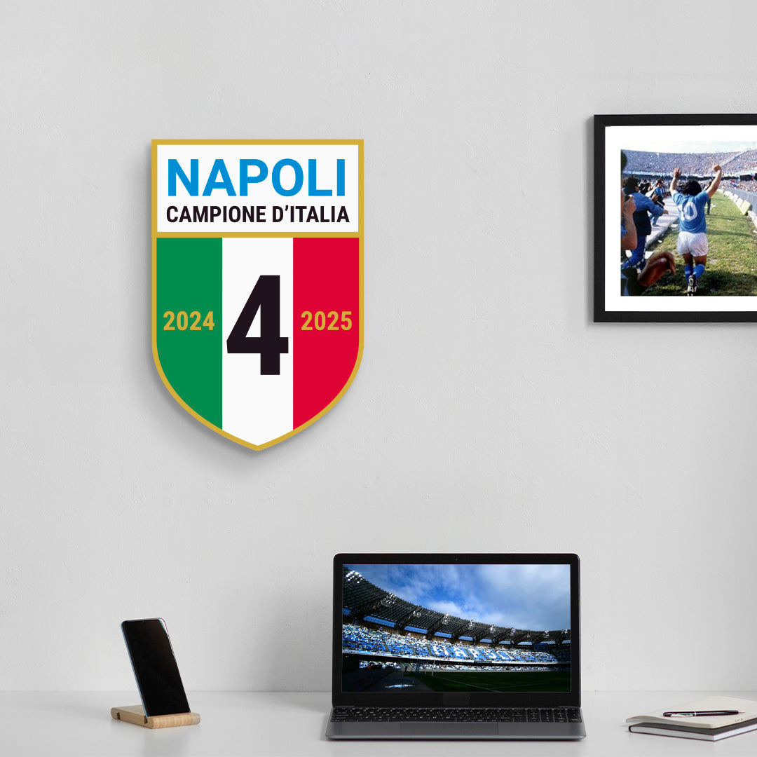 Tavoletta in legno - Scudetto Napoli 2024-2025