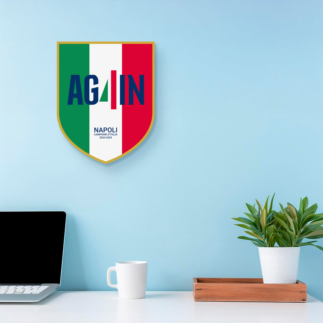 Tavoletta in legno - Scudetto Napoli AG4IN