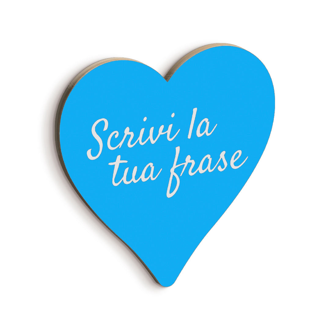 Tavoletta in legno - Cuore Azzurro Personalizzabile