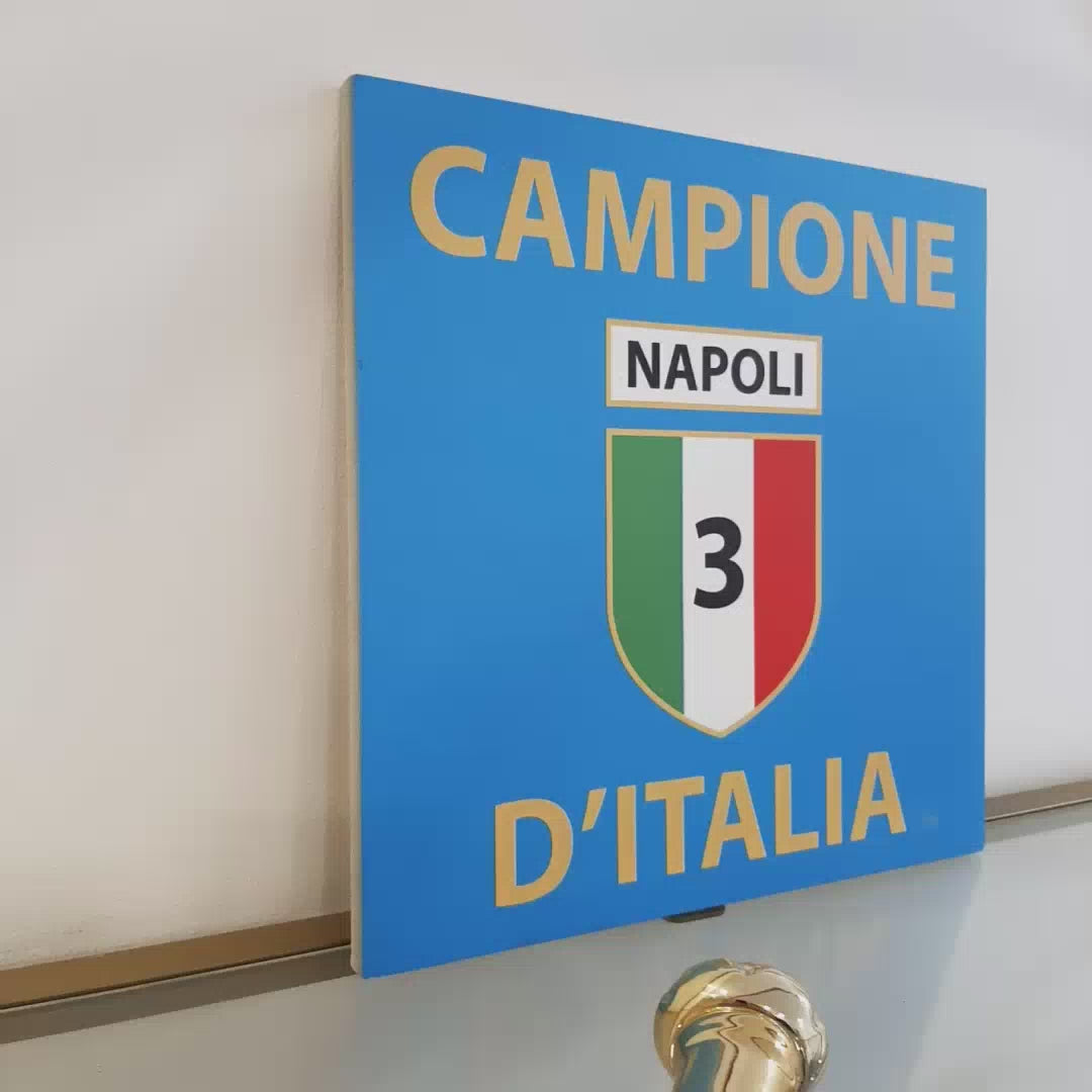 Tavoletta in legno - Napoli Campione D'Italia