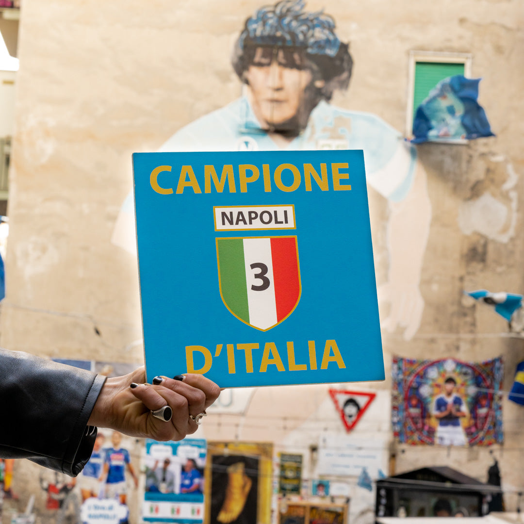 Tavoletta in legno - Napoli Campione D'Italia