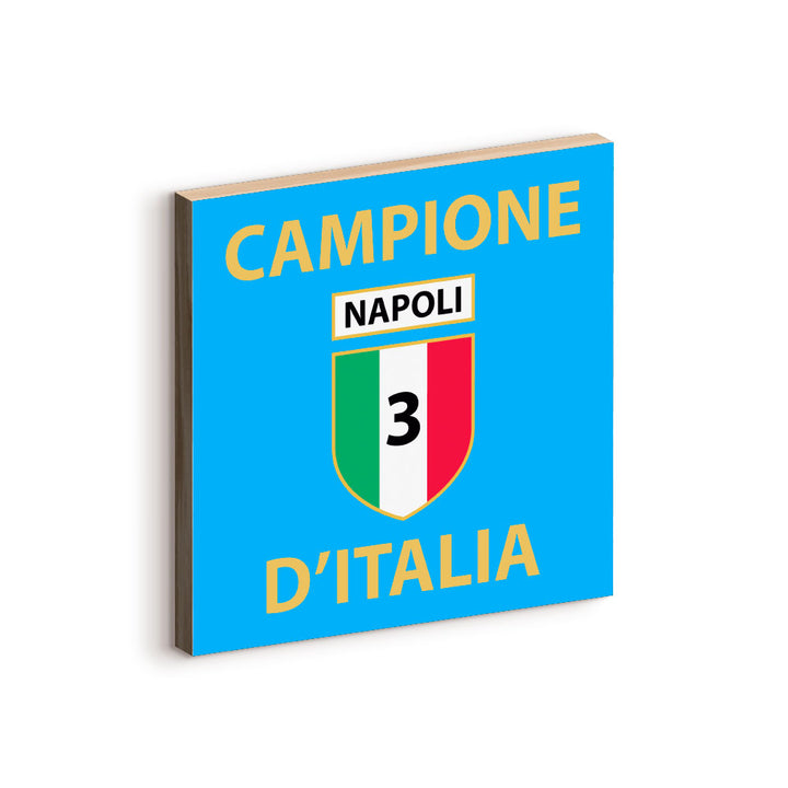 Tavoletta in legno - Napoli Campione D'Italia