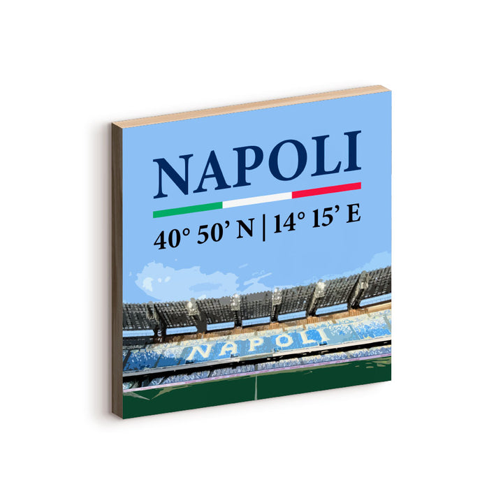 Tavoletta in legno - Stadio Napoli Coordinate